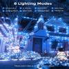 Minetom Solar String Lights for Outside, 33Ft 100 LED Outdoor Solar Fairy Lights, 8 Modes Balcony Lights for Tree Patio Christmas Party Decor (Blue and White) view 3