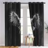 Bald Eagle Curtains, Black and White Eagle Blackout Curtains for Bedroom, Thermal Insulated Room Darkening Grommet Drapes for Living Room, Window Treatments, 54 Inch Curtains 2 Panel Set - KQY267 view 3