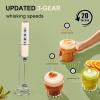 YUSWKO Beige Handheld Milk Frother Wand with Stand for Coffee, Rechargeable Electric Whisk with 3 Heads 3 Speeds Drink Mixer Coffee Frother For Latte, Cappuccino, Hot Chocolate, Egg view 3