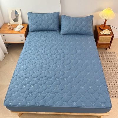 Mattress Protector Queen Size Mattress Protector Waterproof Quilted Breathable Mattress Cover Fitted Mattress Pad Deep Pocket Mattress Cover Fits 6"-12" Mattress ( Color : Azul , Size : 160x200cm(63x7