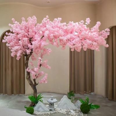 Artificial Cherry Blossom Trees,Cherry Simulation Wishing Tree,Wishing Tree,for Mall Hotel Restaurant Decoration DIY Wedding Decor Extended,2 * 2m