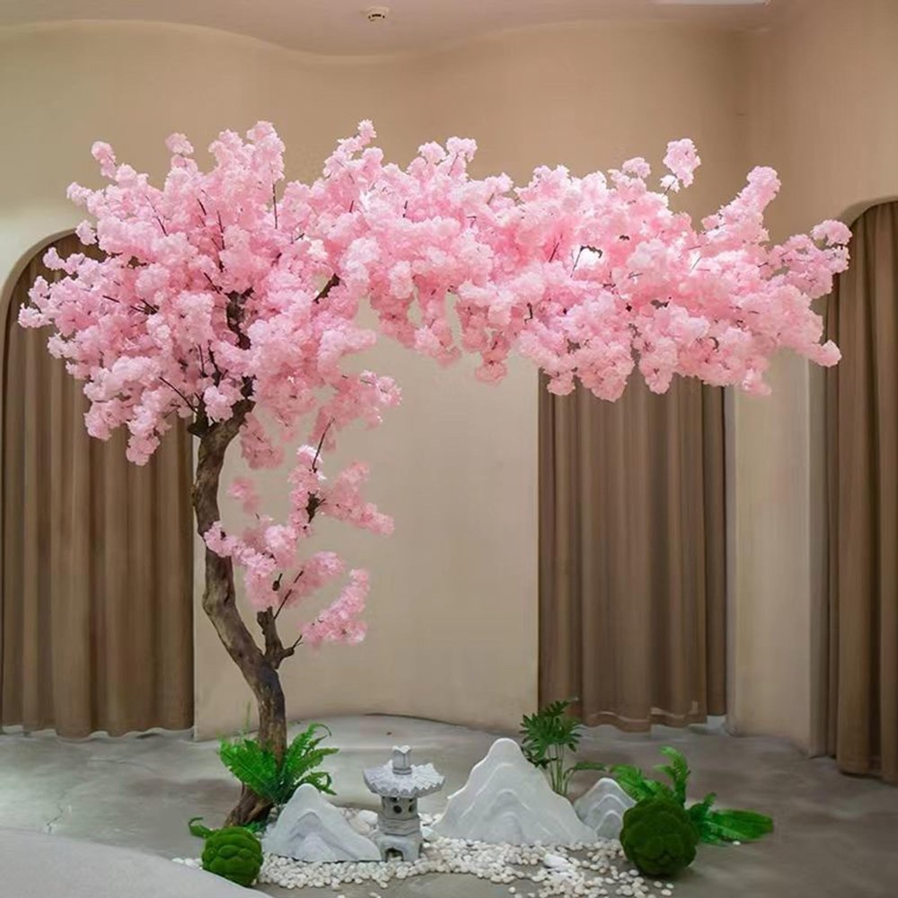 Artificial Cherry Blossom Trees,Cherry Simulation Wishing Tree,Wishing Tree,for Mall Hotel Restaurant Decoration DIY Wedding Decor Extended,2 * 2m