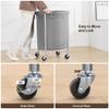 ELYKEN Laundry Basket with Wheels, 45 Gallons Rolling Laundry Hamper with Removable Bag and Steel Frame, Round Laundry Cart with 4 Casters, Ideal for Bedroom, Bathroom, Laundry Room, Gray view 4