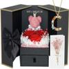 ADDWel Valentines Day Gifts for Her Girlfriend, Preserved Eternal Roses Bear Box with Initial C Necklace Inside, Romantic Forever Real Rose Gifts for Women Sister Wife or Mom Birthday Anniversary Vday view 1