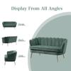 Chifee & Vingol Upholstered Small Loveseat for Small Space with Golden Legs,Green view 3
