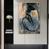 HOLEILUCK Famous Painting Blue Nude By Pablo Picasso Modern Art Prints Wall Art Cuadros Pictures for Living Room Decor 55x70cm/22x28inch With-Golden-Frame Ready to Hang view 2