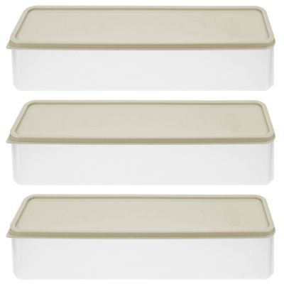 Zerodeko Spaghetti Noodles Container Set 3 Pack Pasta Storage Boxes Sealed Lids