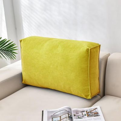 YOCOVER Couch Back Cushions Pillows, Large Sofa Back Cushions Headboard Pillows Throw Pillows Waist Cushion Comfort Reading Pillow Lumbar Support Pillow (Yellow,32x18x5inches)