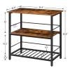 HOOBRO Kitchen Island with Wine Rack and Bar Cart Bundle, for Living Room, Party, Bar, Rustic Brown and Black BF02ZD01-BF21TC01 view 3