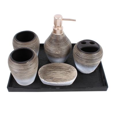 Ceramic Bathroom Set for Bathroom Decor,Bathroom Accessories,Dispenser Toothbrush Cup Holder,Ceramic Bathroom Accessories Set,Soap Dish for Home Decor,for Lotion Bottles,Toothbrush Holder,Tumbler
