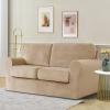 5 Pieces Elasticity Velvet Sofa Cover, for 2 Sofa Slipcover with 2 Cushions Washable Couch Cover for Kids niture Cover-Brown A-Medium view 3