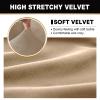 5 Pieces Elasticity Velvet Sofa Cover, for 2 Sofa Slipcover with 2 Cushions Washable Couch Cover for Kids niture Cover-Brown A-Medium view 4