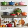 Overmont Enameled Cast Iron Dutch Oven - 4.5QT Pot with Lid Cookbook & Cotton Potholders - Heavy-Duty Cookware for Braising, Stews, Roasting, Bread Baking grey view 4
