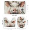 FOCCAFB 4Pcs Watercolor Pig Chicken Bathroom Sets with Shower Curtain Rugs Mats Rustic Farm Nature Animal Barn Bathroom Decorations Sets with Non Slip Rugs Toilet Lid Cover Bath Mat, Style-6 view 3