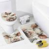 FOCCAFB 4Pcs Watercolor Pig Chicken Bathroom Sets with Shower Curtain Rugs Mats Rustic Farm Nature Animal Barn Bathroom Decorations Sets with Non Slip Rugs Toilet Lid Cover Bath Mat, Style-6 view 4