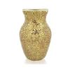 BRAGUE Gold Crackle Glass Vase, Modern Geometric Bell-Shaped Centerpiece for Dining Table, Living Room, Kitchen, 20x11x10cm view 1