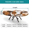 Barsada Cow Brown Print Tablecloth Oval Stain Resistant Oilproof Elastic Table Cloth Oval Tablecloth Cover Table for Birthday New Year Bachelor Party Graduation Fits for 52 x 70 Oval Table view 4