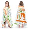 Eiis Unidesign Custom Name Living The Gymnast Life Orange Green Kids Hooded Bath Beach Towel Girls Boys Swim Pool Cover Up Super Absorbent Bath/Pool/Beach Towel view 3
