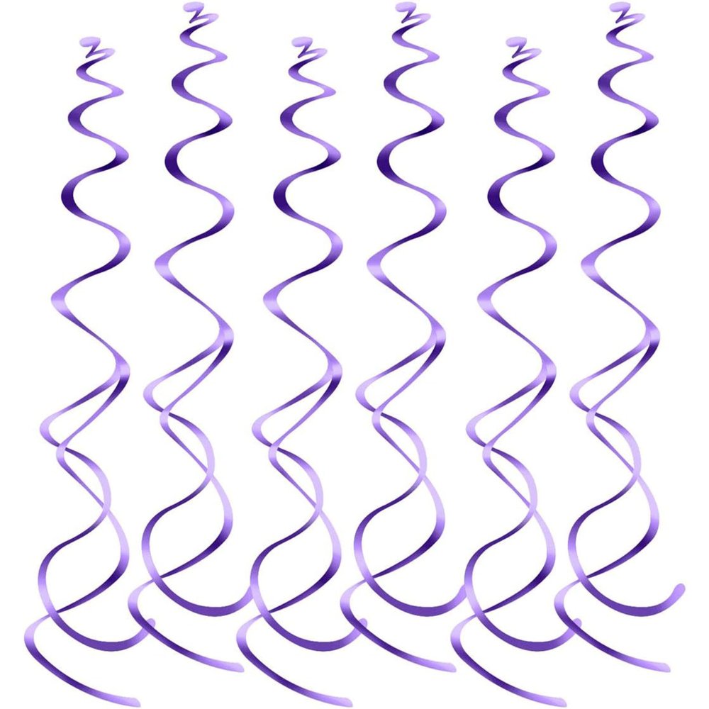 12Pcs Hanging Spiral Swirl Decorations, Takemay Plastic Streamers Foil Swirls Ceiling Decorations for Birthday, Graduation, Wedding, Holiday Celebration Supplies