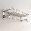 CTPCRTYK Shower shelf, Corner Shower Caddy,Shower Caddy Self with Towel Rail, Stainless Steel Bathroom Shelf, No Drilling Adhesive with Hooks Shower Storage Rack Shelf view 1