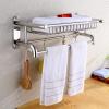 CTPCRTYK Shower shelf, Corner Shower Caddy,Shower Caddy Self with Towel Rail, Stainless Steel Bathroom Shelf, No Drilling Adhesive with Hooks Shower Storage Rack Shelf view 4