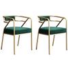 CraftThink Side Reception Chair, Modern Arm Chair Waiting Room Chair with Polyurethane Cushion for Home Use Living Dining Room, 2 Piece Set-Matte Green view 1