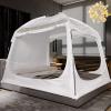 RIYDH Bed Tent Bed Canopy Breathable 100% for Adult and Kids- Original Design Light Reduction 93% Sleeping Dream Tents Indoor Portable Big Space with String Light 3 Doors Twin Full Queen King Size view 1
