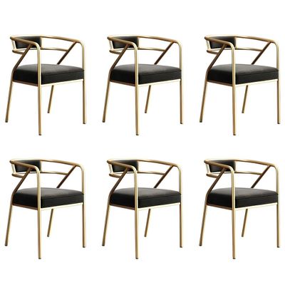 CraftThink Side Reception Chair, Modern Arm Chair Waiting Room Chair with Polyurethane Cushion for Home Use Living Dining Room, 6 Piece Set-Matte Black