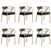 CraftThink Side Reception Chair, Modern Arm Chair Waiting Room Chair with Polyurethane Cushion for Home Use Living Dining Room, 6 Piece Set-Matte Black view 1