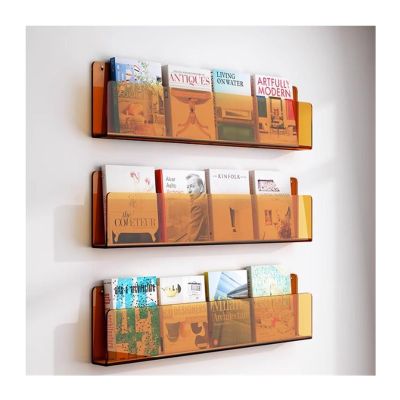 Wall Magazine Rack Acrylic,Hanging Space Saver Brochure Holder,Literature Storage Bookshelf for Playroom Nursery Bedroom (Color: 3PCS,Size: 80cm/31.5in)