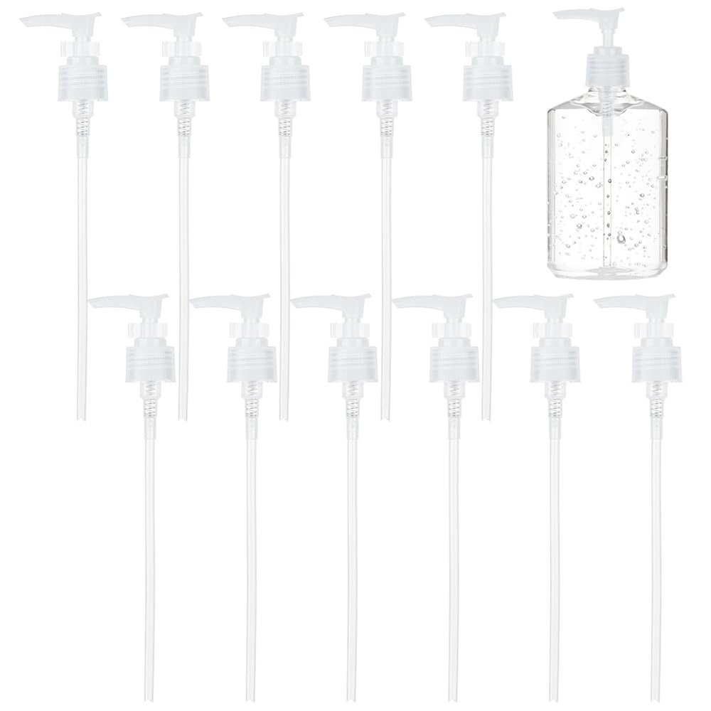 BENECREAT 12 Packs Plastic Replacement Pumps, 24-410 Thread/Neck Locking Clear Dispenser Replacement Pump Lotion Pumps for Soap, Lotion, Shampoo, Kitchen and Bathroom