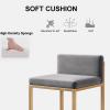 Bar Stools Set of 2 Velvet Upholstered Bar Chairs with Padded Backrest, Breakfast Kitchen Counter Chairs Metal Legs Barstools High Stools with Footrests, for Living Room, Dining Room ( Color : Gris , view 4
