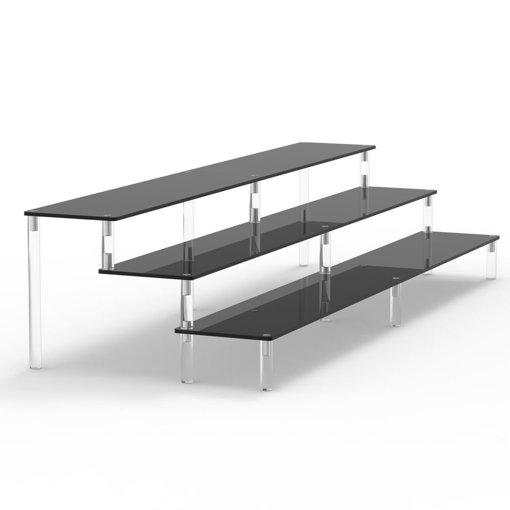 AZEAM 15 3/4 inch Acrylic Riser Black Display Risers Stand Large Collection Organizer Shelf for Cupcake Food Desserts