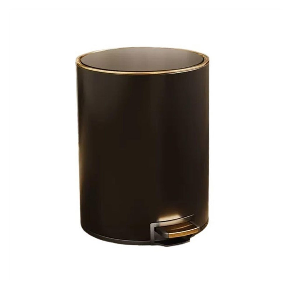 FEELIN Office Trash Can Wastebasket Trash Can Household Stainless Steel Living Room Kitchen Large Capacity Bathroom Foot Pedal with Cover Bathroom Trash Can (Color : A, Size : Small)