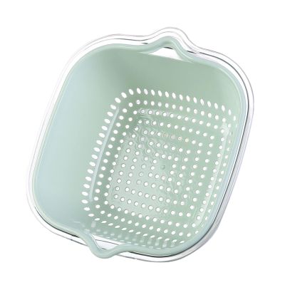 BEIJIALY Kitchen Strainer Colander Bowl Set, Vegetable Draining Basket, Fruit Vegetable Washing Basket, Double Layered Plastic Food Fruit Bowl and Strainer Set for Kitchen