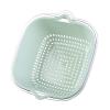 BEIJIALY Kitchen Strainer Colander Bowl Set, Vegetable Draining Basket, Fruit Vegetable Washing Basket, Double Layered Plastic Food Fruit Bowl and Strainer Set for Kitchen view 1