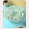 BEIJIALY Kitchen Strainer Colander Bowl Set, Vegetable Draining Basket, Fruit Vegetable Washing Basket, Double Layered Plastic Food Fruit Bowl and Strainer Set for Kitchen view 4