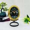 Nautical Replica Hub Retro Battery Operated Table Top Clock, Modern Round Desk Clocks Almost Silent, Easy to Read for Living Room/Home/Kitchen/Bedroom/Office/School Decor (Gold, 7 Inch) view 1