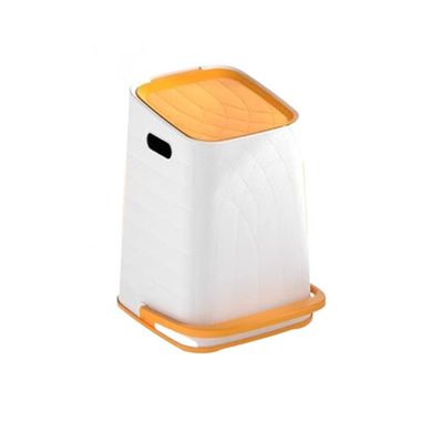 FEELIN Office Trash Can Wastebasket Foot-Operated Trash Can with Lid, Square Living Room, Bedroom, Study, Office, Plastic Bathroom Trash Can (Color : D, Size : Small)