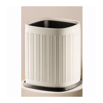 Office Trash Can Wastebasket Trash Can Living Room Kitchen Large Capacity Stainless Steel Lidless Double-layer Waste Paper Basket Waste Paper Basket 8L/12L/15L Bathroom Trash Can ( Color : A , Size :