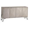 Bassett Mirror Company Cooper Wood Server in Light Gray and Brushed Nickel view 1