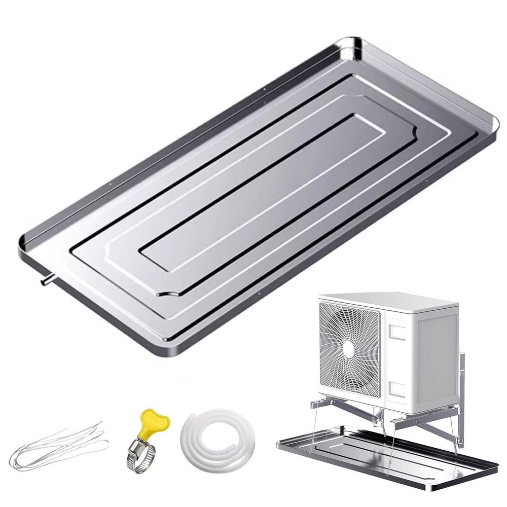 GMBAYUE Stainless Steel Drain Pan for Air Conditioner Outdoor Unit, Air Conditioner Drip Pan with Drain Tubing, Universal Window Air Conditioner Drain Kit (Color : 3P)