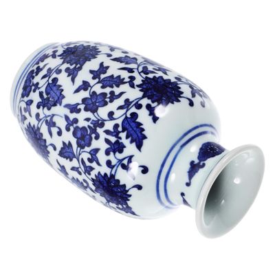 VINTORKY 1pc Ceramic and White Small Flower Vase Decorative Table Centerpiece for Home Office and Events Elegant Chinese Style Ceramic Decor for Flower Arrangements and Home Decoration