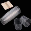 200 Pack 1oz/30ml Plastic Graduated Cups Transparent Scale Cups with 200 Pack Wooden Stirring Sticks for Mixing Paint, Stain, Epoxy, Resin view 1