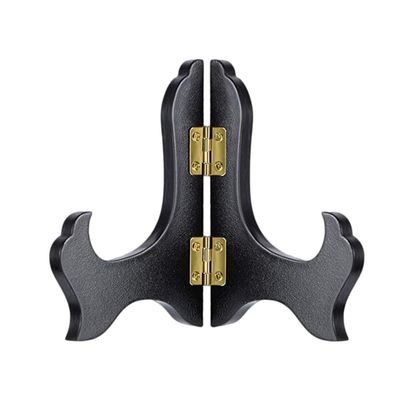 Elegant 4 Inch Ceramic Disc Bracket on Wood Easel Black Frame for Cake Decorations for 10-12cm Items