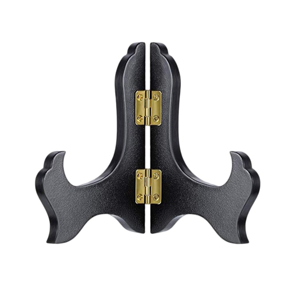 Elegant 4 Inch Ceramic Disc Bracket on Wood Easel Black Frame for Cake Decorations for 10-12cm Items