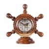 Dntum Table Clock Handmade Solid Wood Ship Rudder Clock Retro Creative Kitchen Office Home Mute and Non-tick Battery Powered Clock Clock view 1