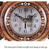 Dntum Table Clock Handmade Solid Wood Ship Rudder Clock Retro Creative Kitchen Office Home Mute and Non-tick Battery Powered Clock Clock view 3