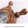 Dntum Table Clock Handmade Solid Wood Ship Rudder Clock Retro Creative Kitchen Office Home Mute and Non-tick Battery Powered Clock Clock view 4