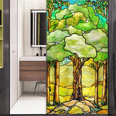 Xijier No Glue Decorative Privacy Frosted Window Film Modern Classic Stained Glass Door Window Decals Window Sticker 60x180cm(23.6"x70.9")